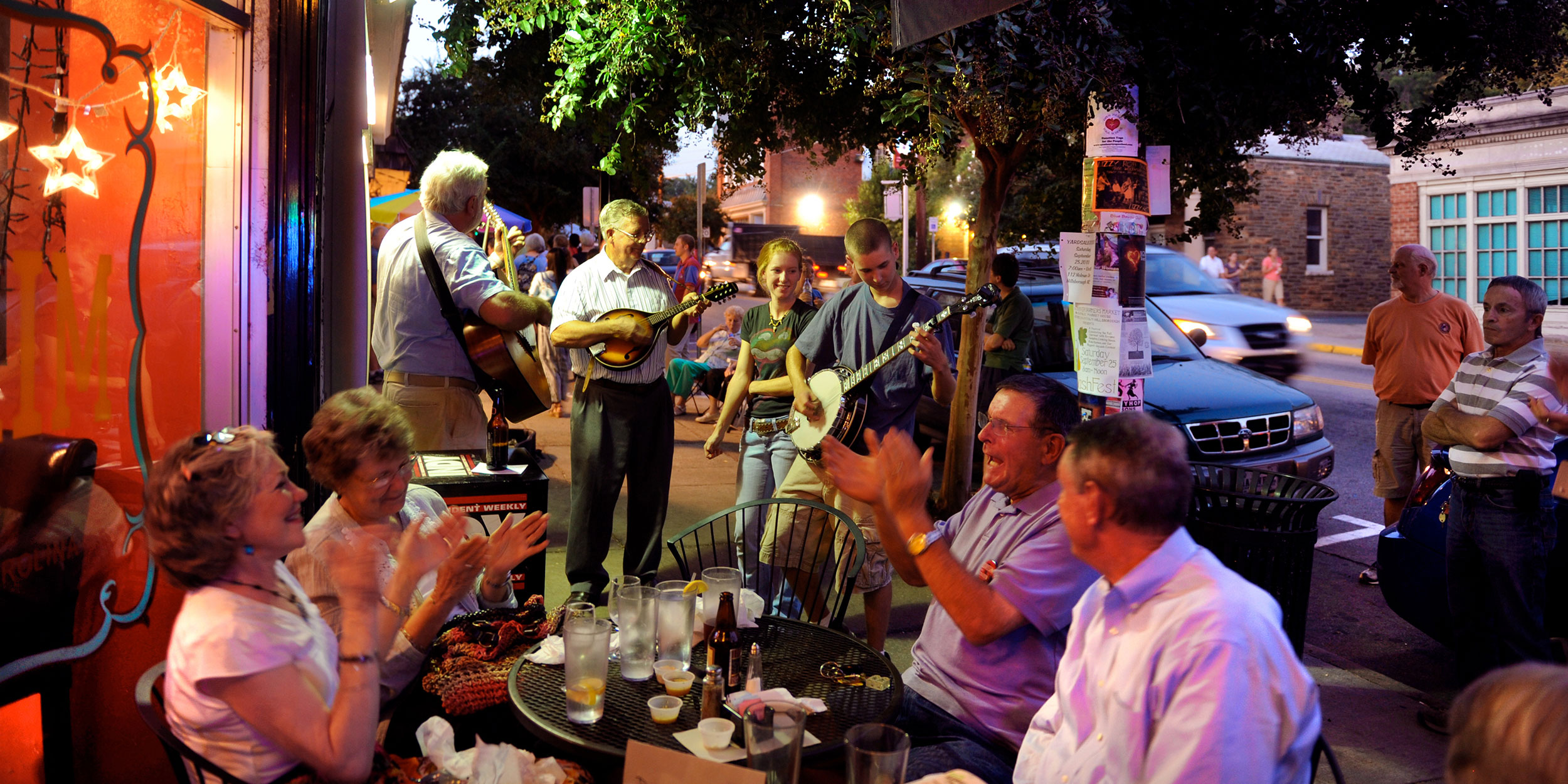 People eat dinner at a restaurant in Hillsborough, NC