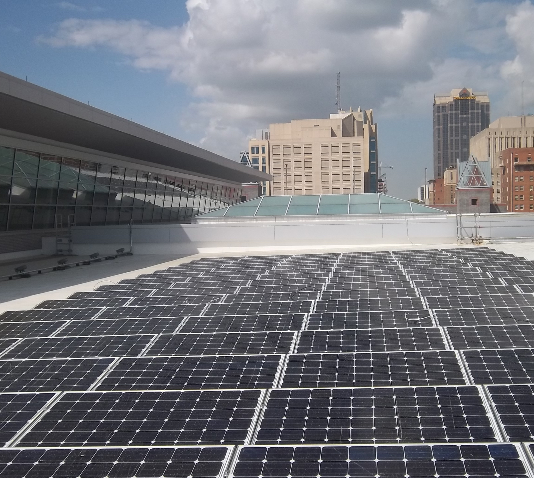 solar panels on the roof of a building